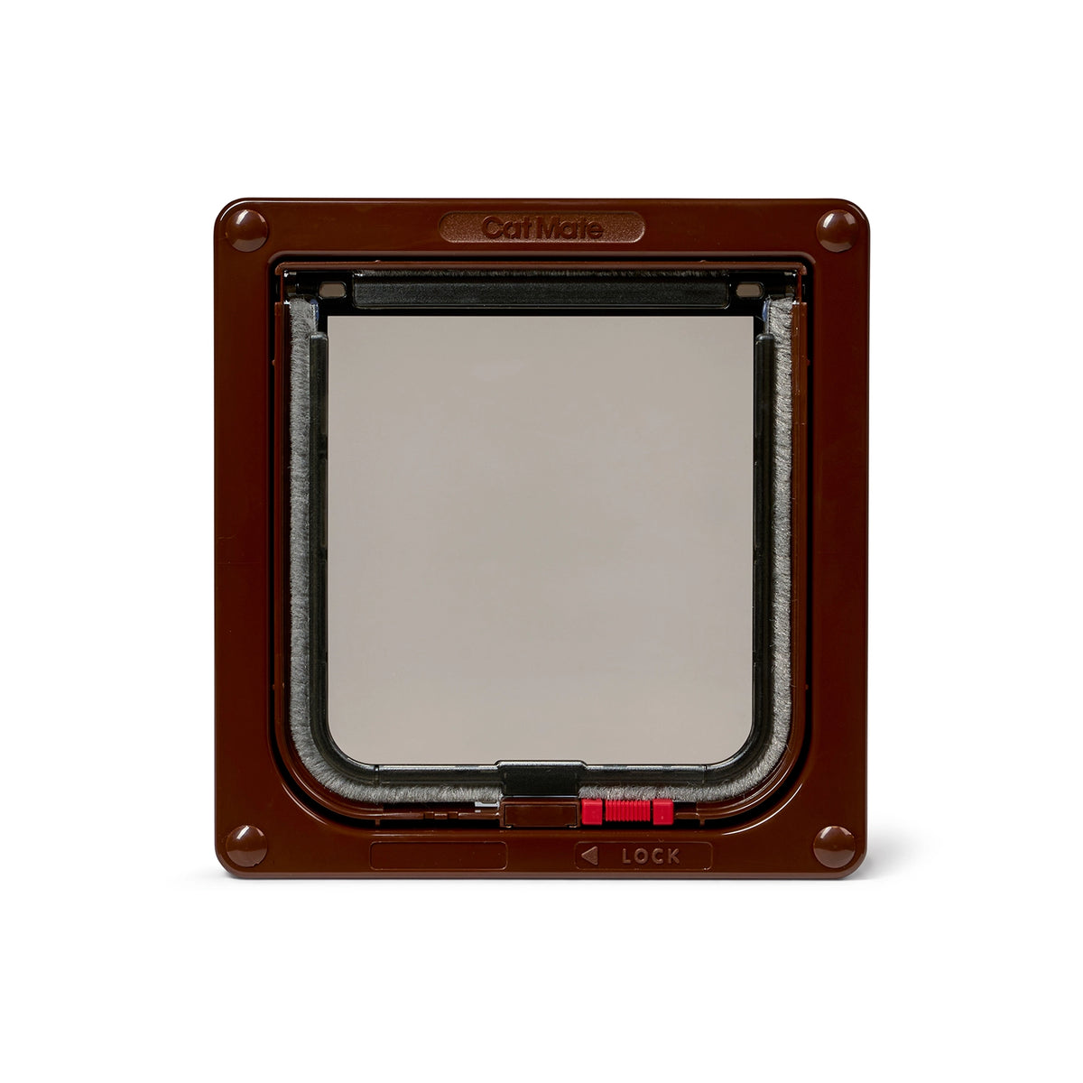 Cat Mate pet door in brown on a white background