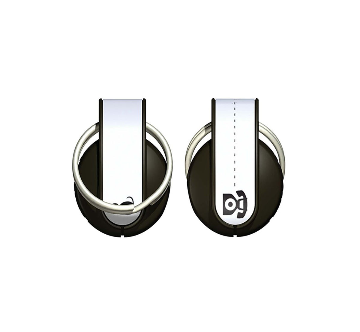 A pair of collar magnets showing the attachment ring for the collar and the space to write the owner's details. on a white background.