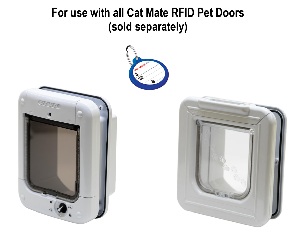 An image of two different cat flaps that are compatible with the using the identity tag 